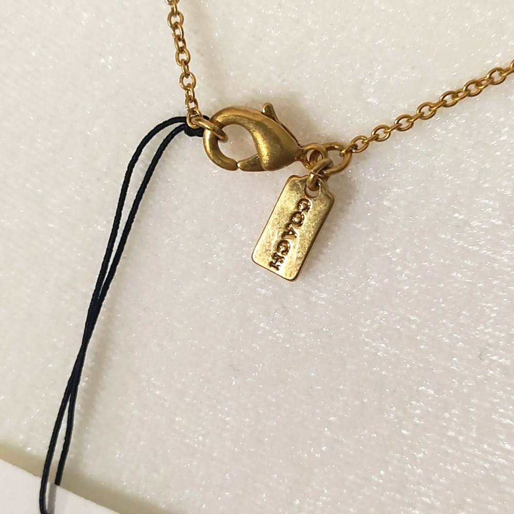 NWT COACH Mini Tabby Gold and Black Charm Necklace - Picture 10 of 10